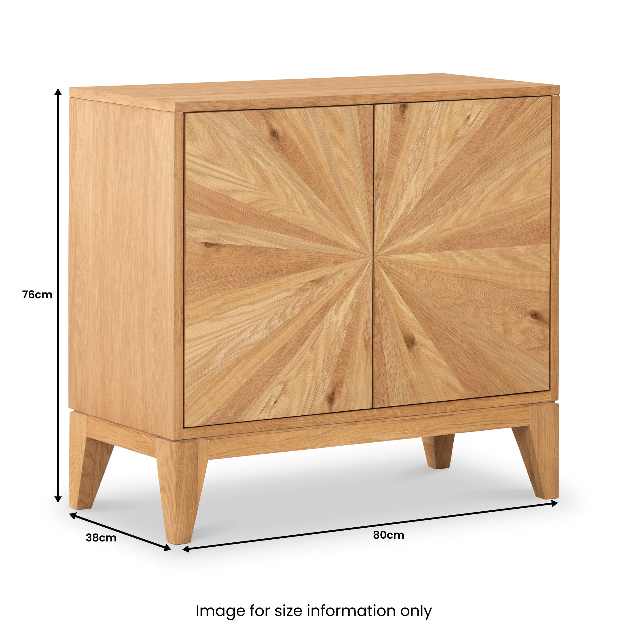 Buffet à 2 portes en chêne Sunburst