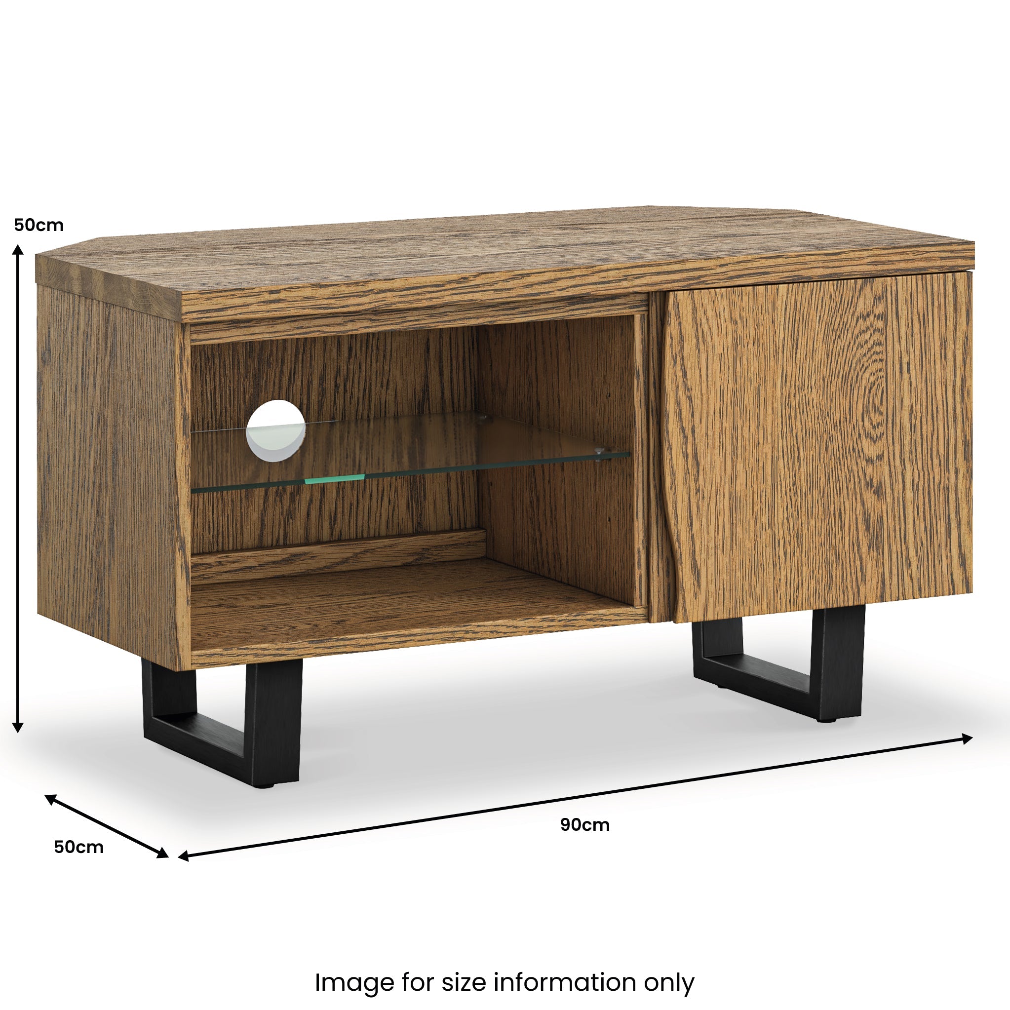 Meuble TV d'angle Isaac Oak 90 cm