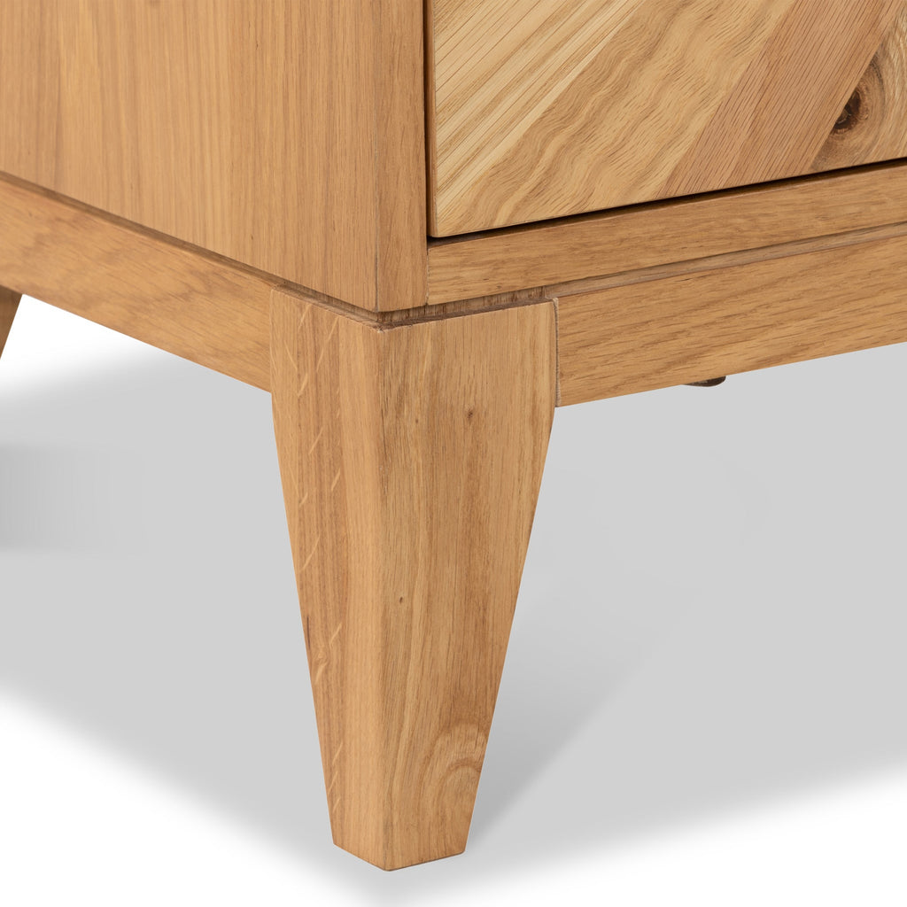 Buffet grand modèle en chêne Sunburst à 2 portes et 3 tiroirs