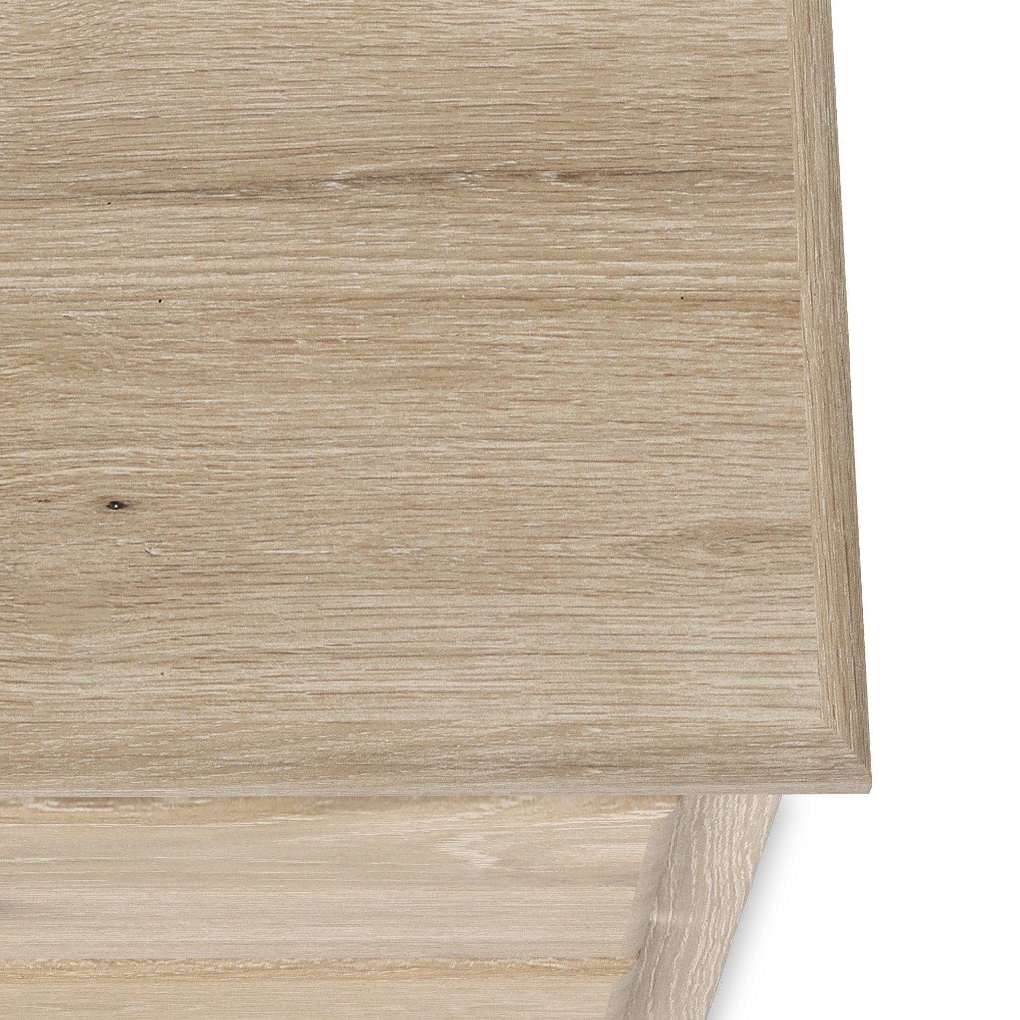 Commode haute Celine en chêne blanchi à 4 tiroirs