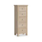 Commode haute à 5 tiroirs en chêne délavé Farrow