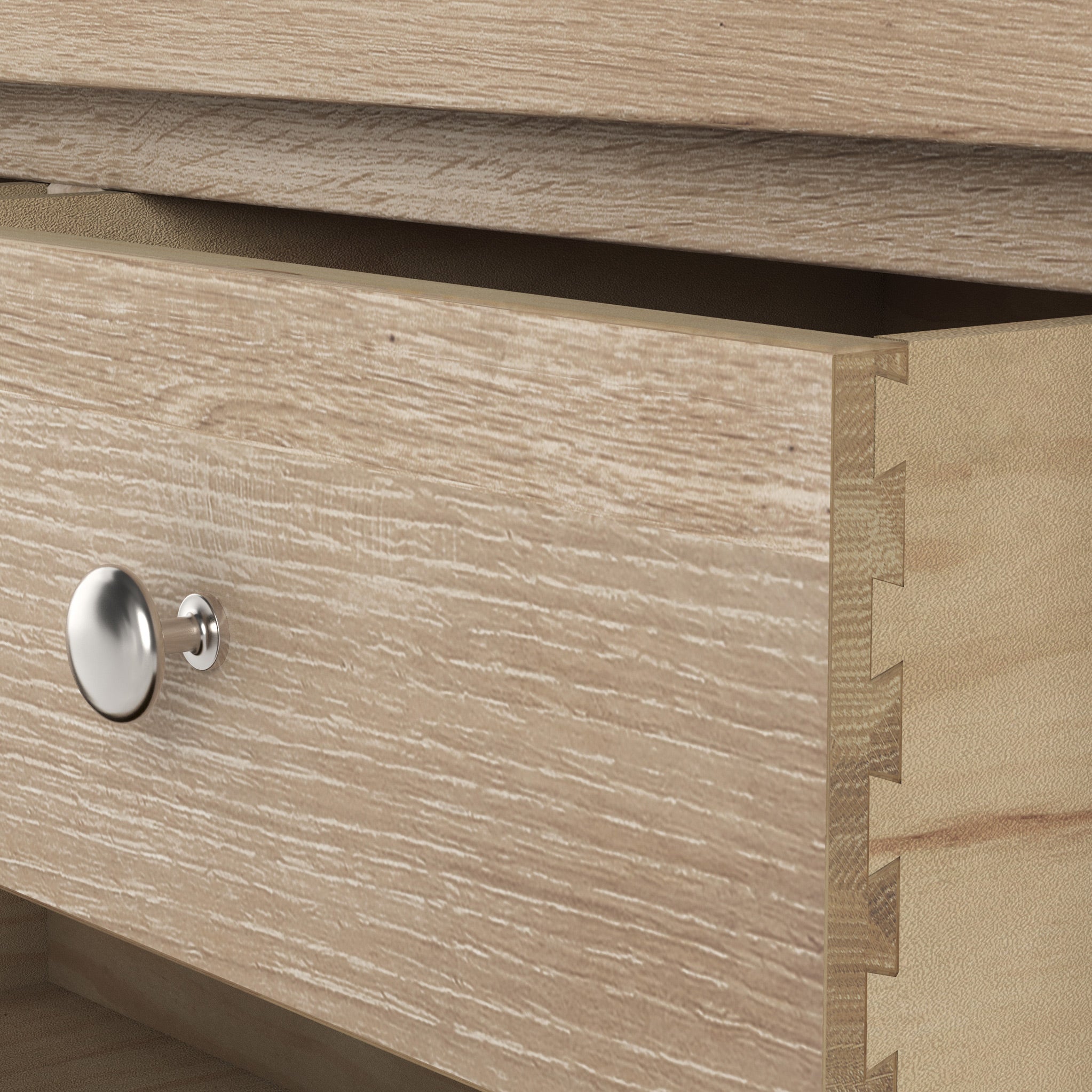 Commode haute à 5 tiroirs en chêne délavé Farrow