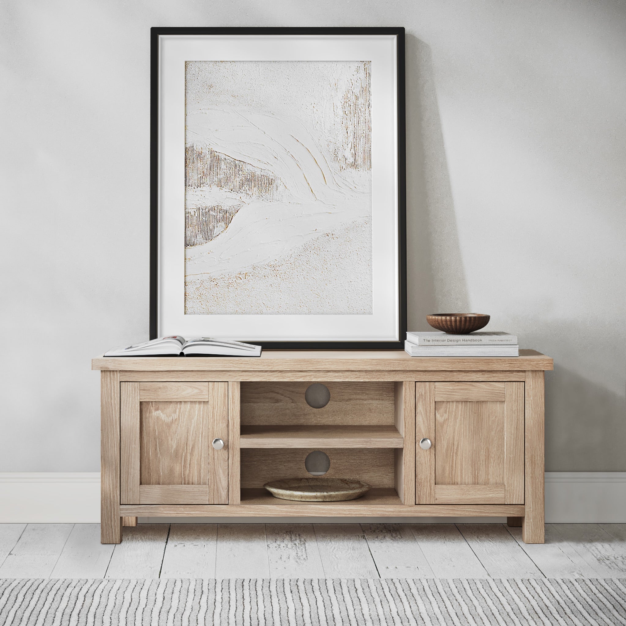 Meuble TV Farrow en chêne délavé de 120 cm