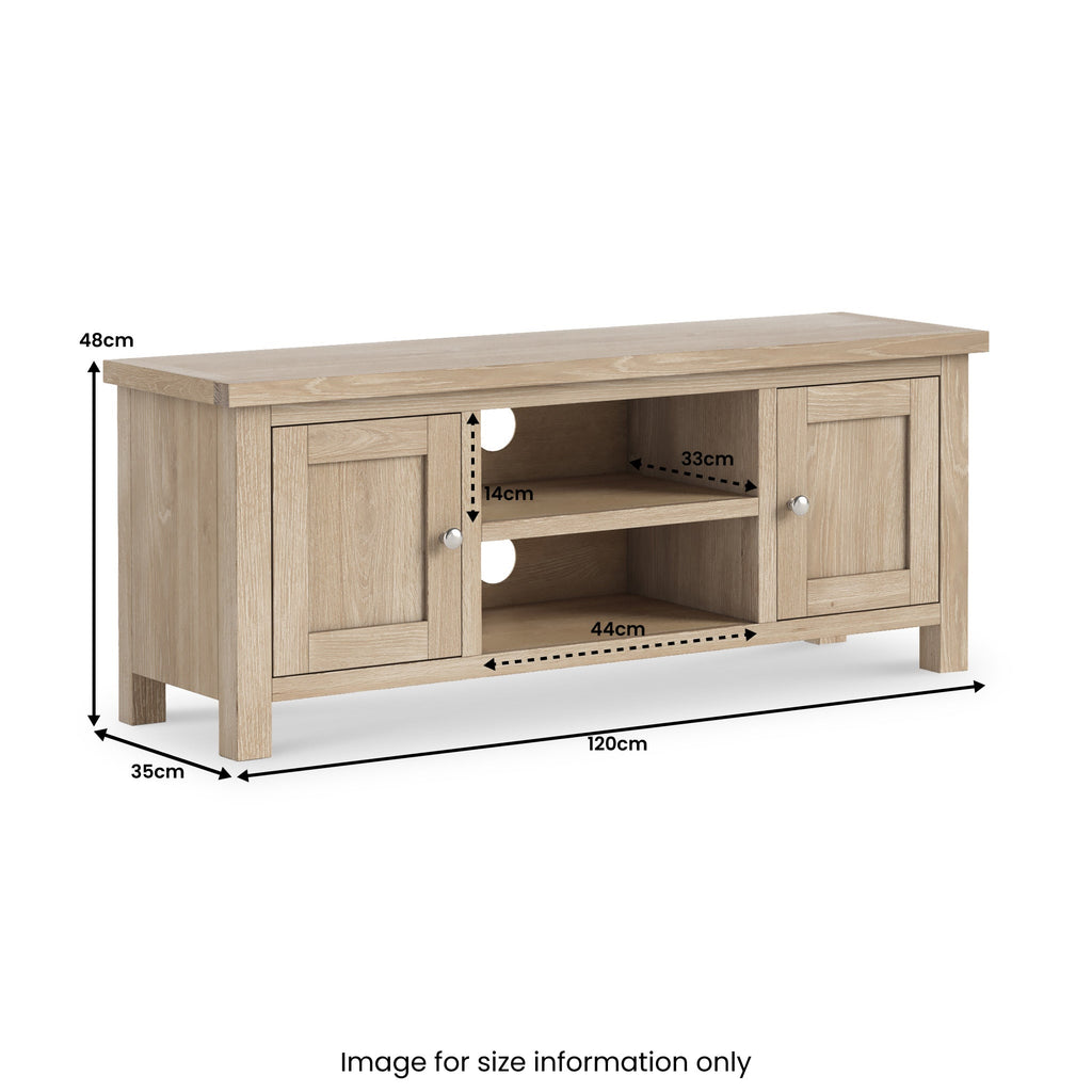 Meuble TV Farrow en chêne délavé de 120 cm