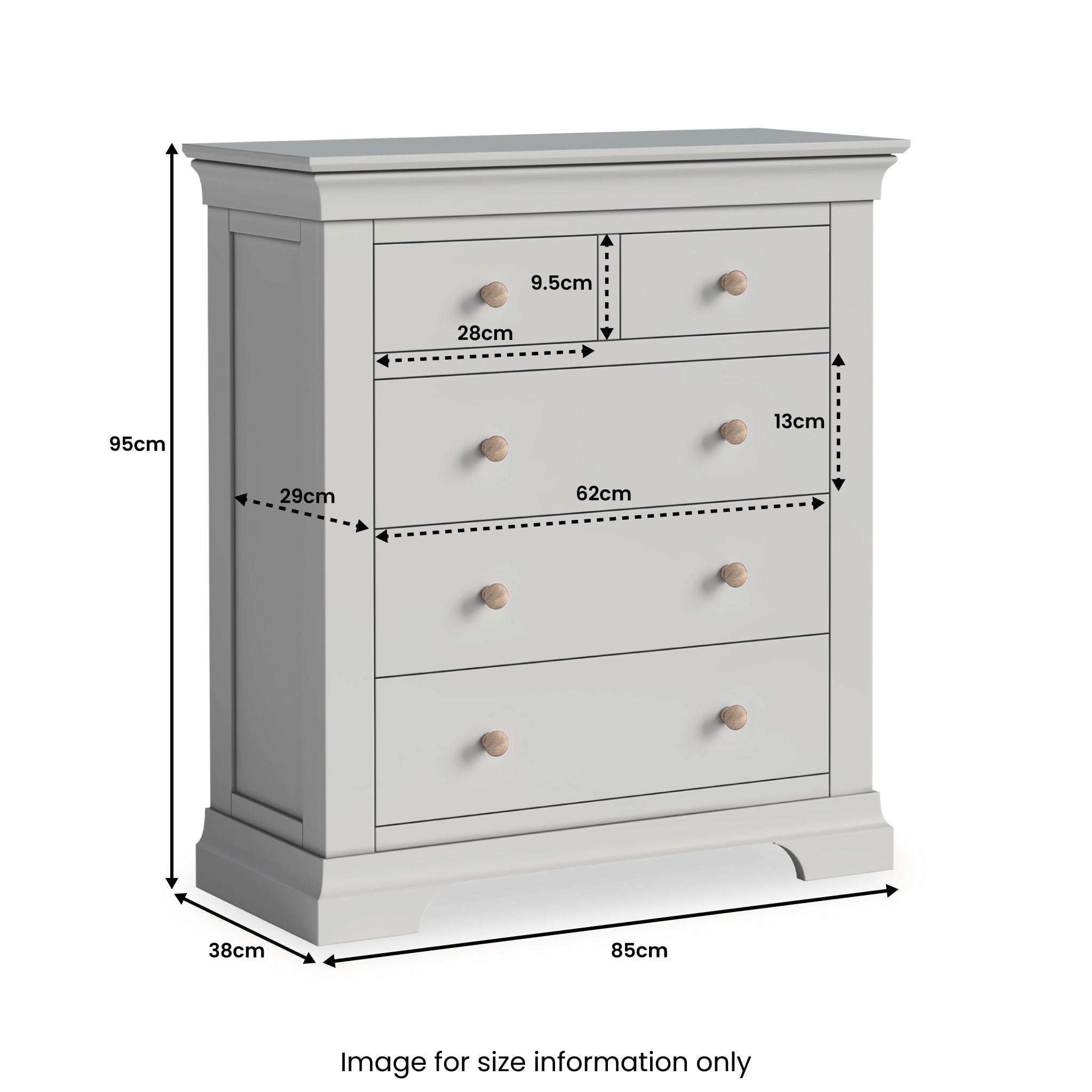 Commode Colette 2 en 3 tiroirs
