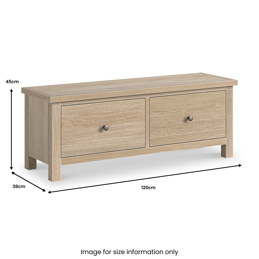 Banc à couvertures à 2 tiroirs Trelan en chêne lavé