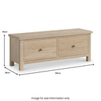 Banc à couvertures à 2 tiroirs Trelan en chêne lavé