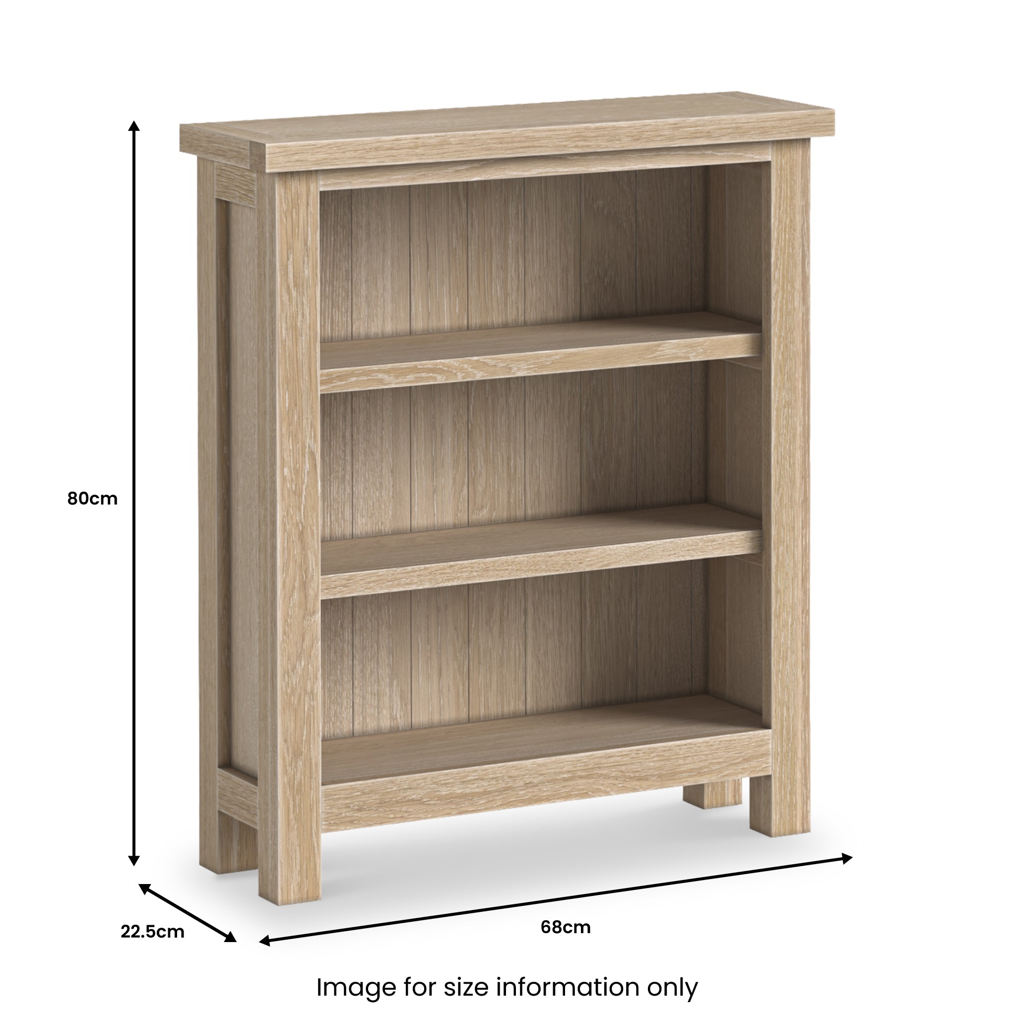 Bibliothèque basse Trelan en chêne lavé