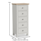 Commode haute Trelan à 5 tiroirs