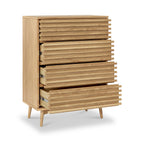 Commode Kari en chêne clair à 4 tiroirs