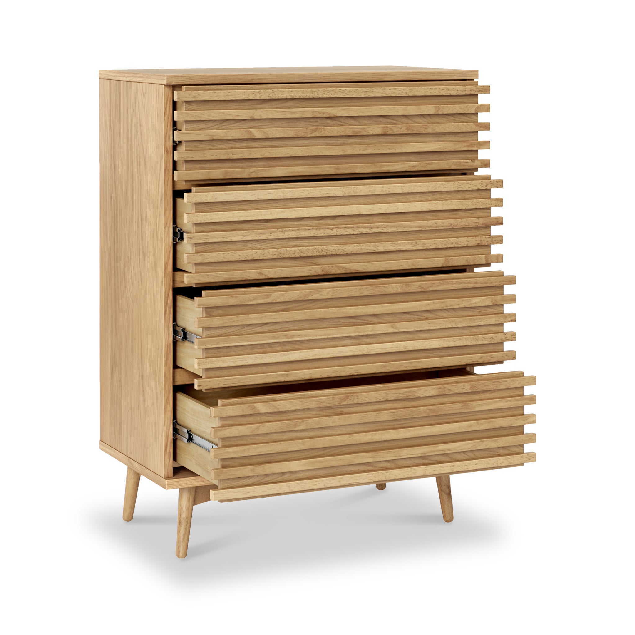 Commode Kari en chêne clair à 4 tiroirs