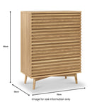 Commode Kari en chêne clair à 4 tiroirs