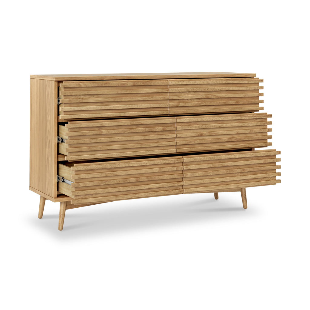 Commode Kari en chêne clair à 6 tiroirs