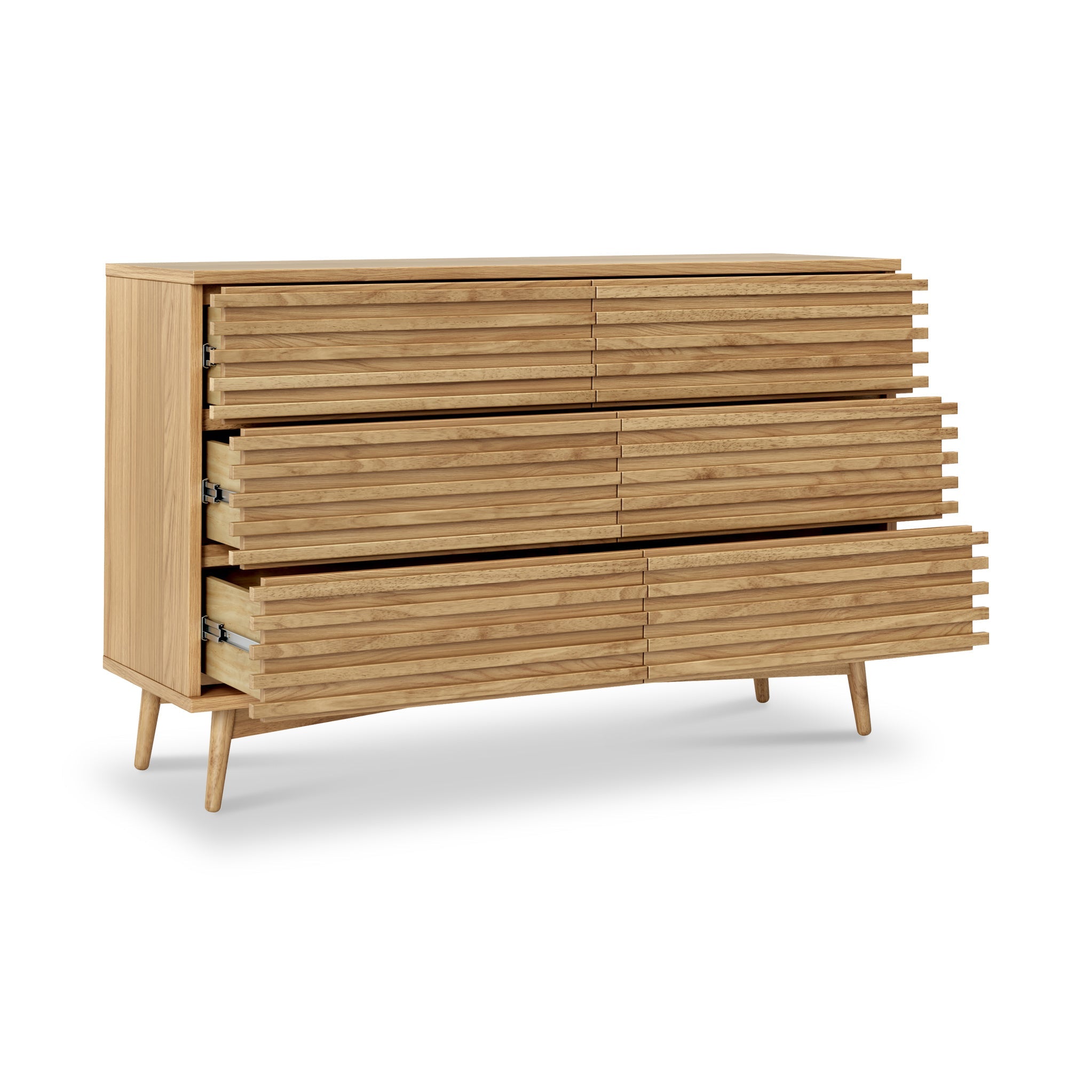 Commode Kari en chêne clair à 6 tiroirs