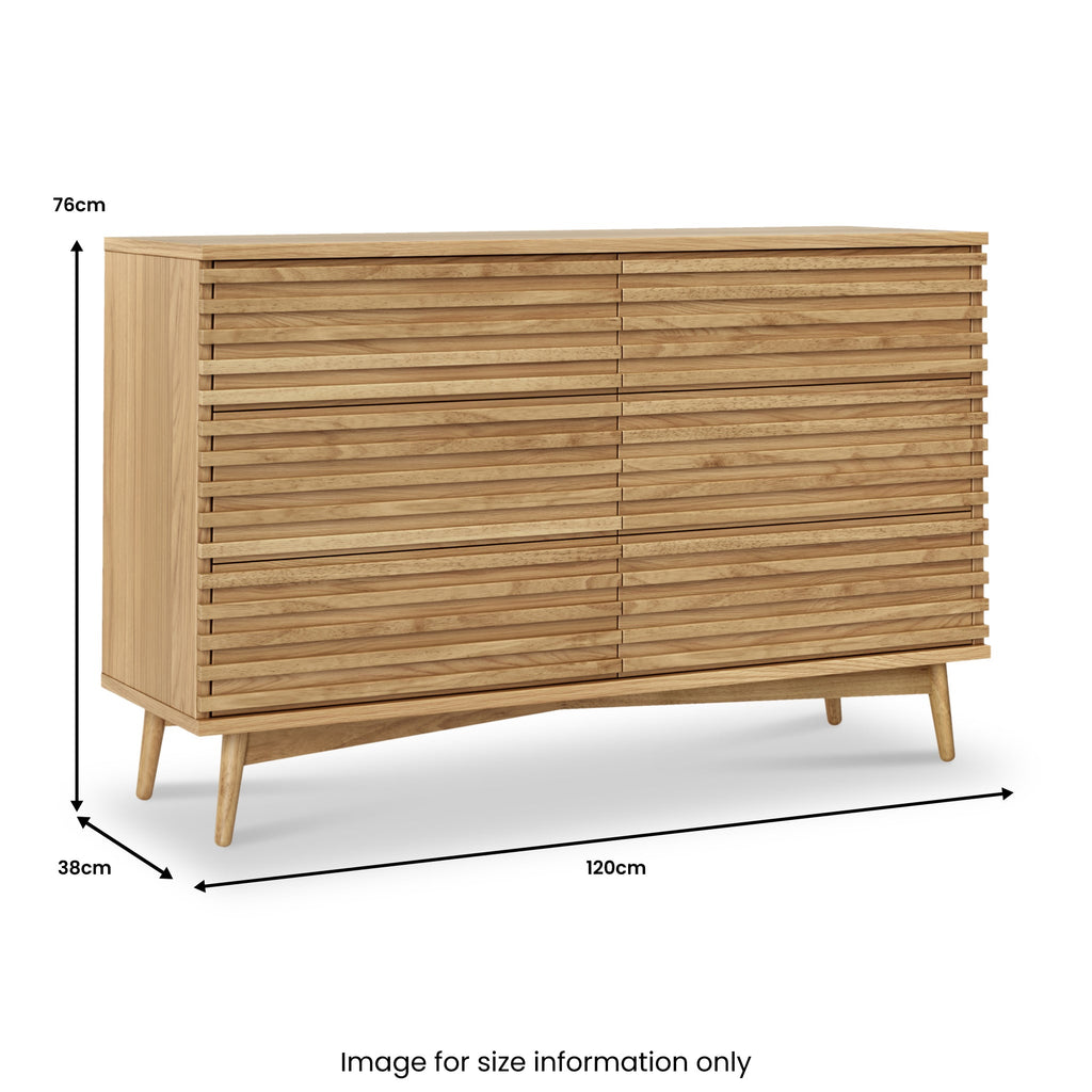 Commode Kari en chêne clair à 6 tiroirs