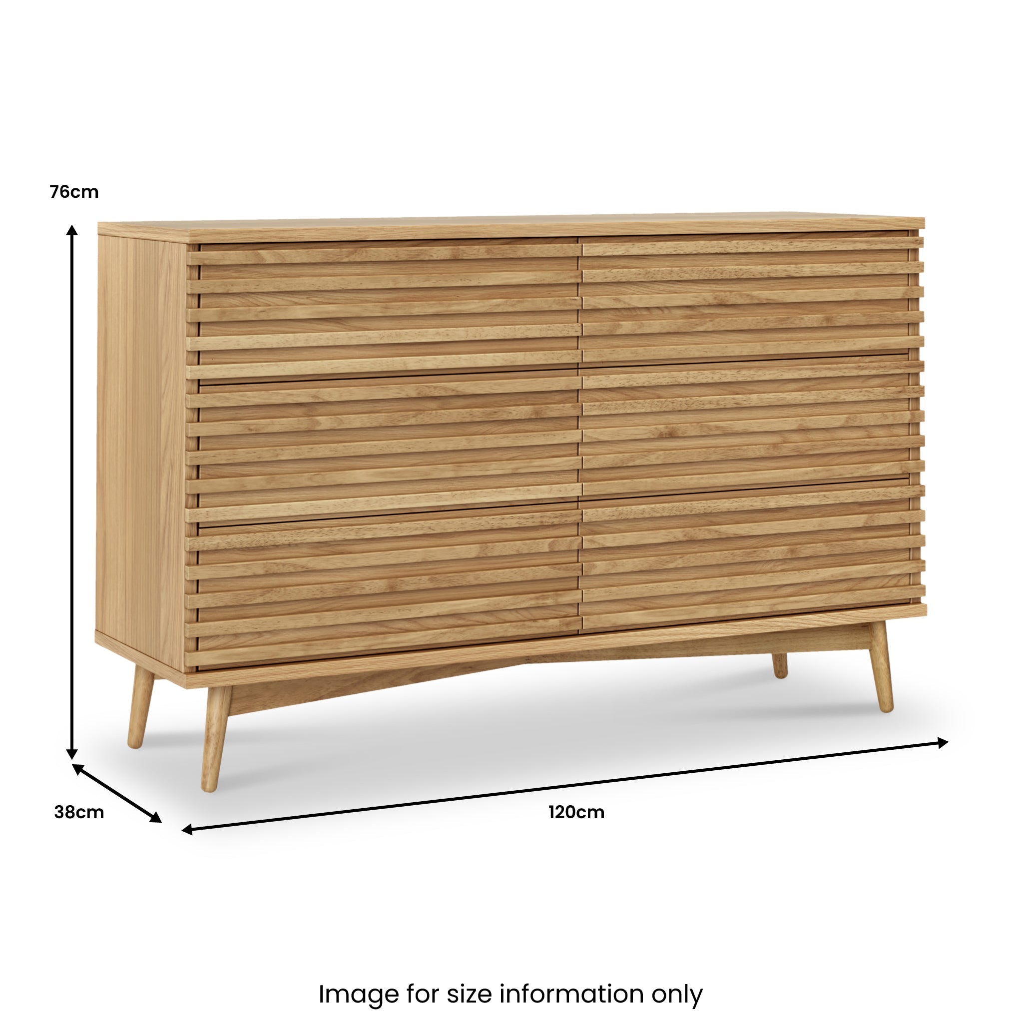 Commode Kari en chêne clair à 6 tiroirs