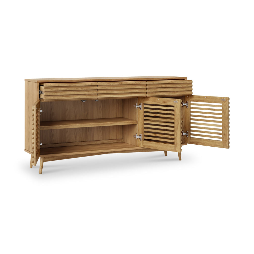 Buffet Kari en chêne clair, 3 portes et 3 tiroirs