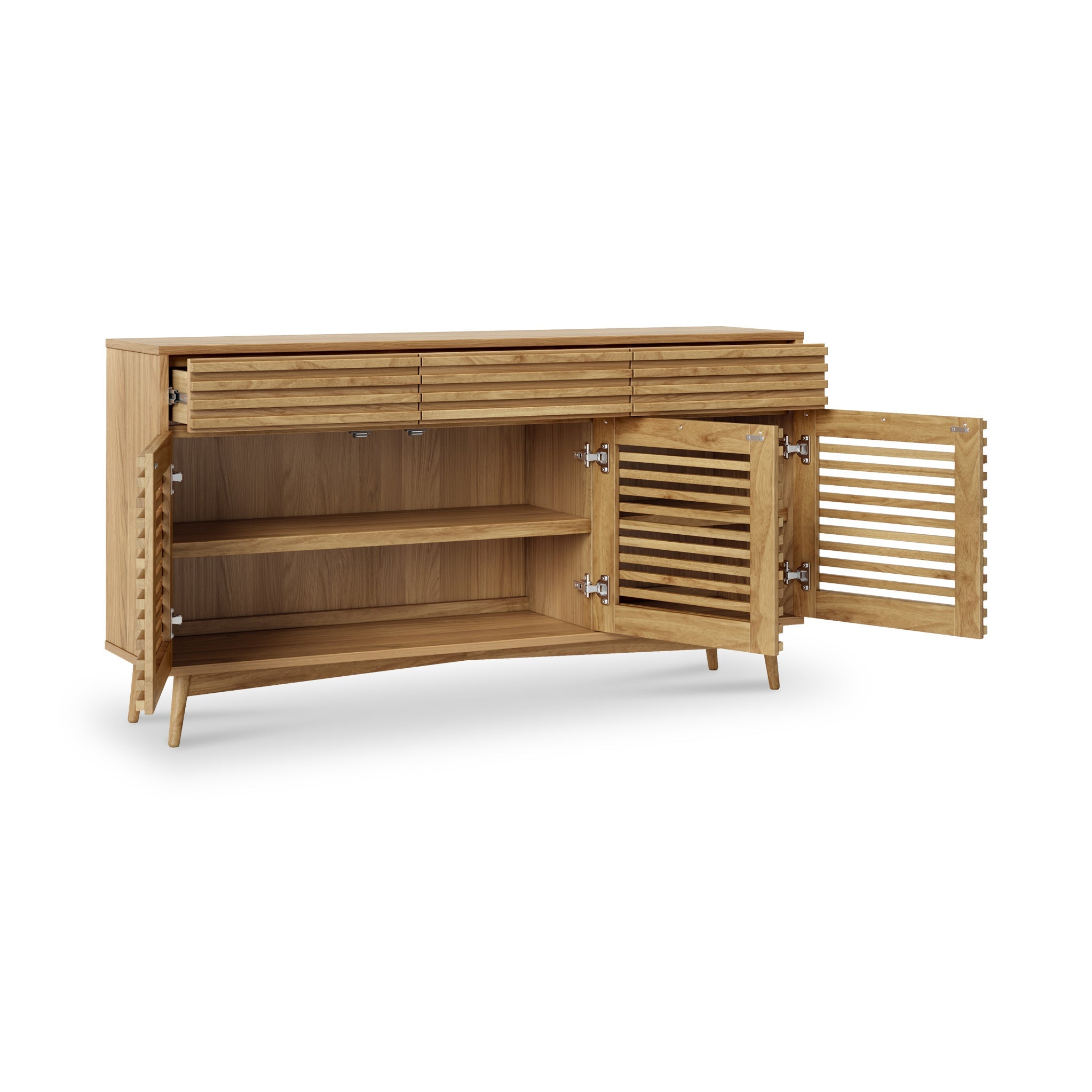 Buffet Kari en chêne clair, 3 portes et 3 tiroirs