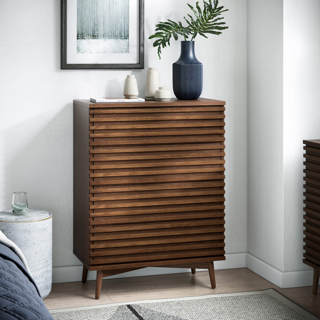 Commode Kari en chêne foncé à 4 tiroirs