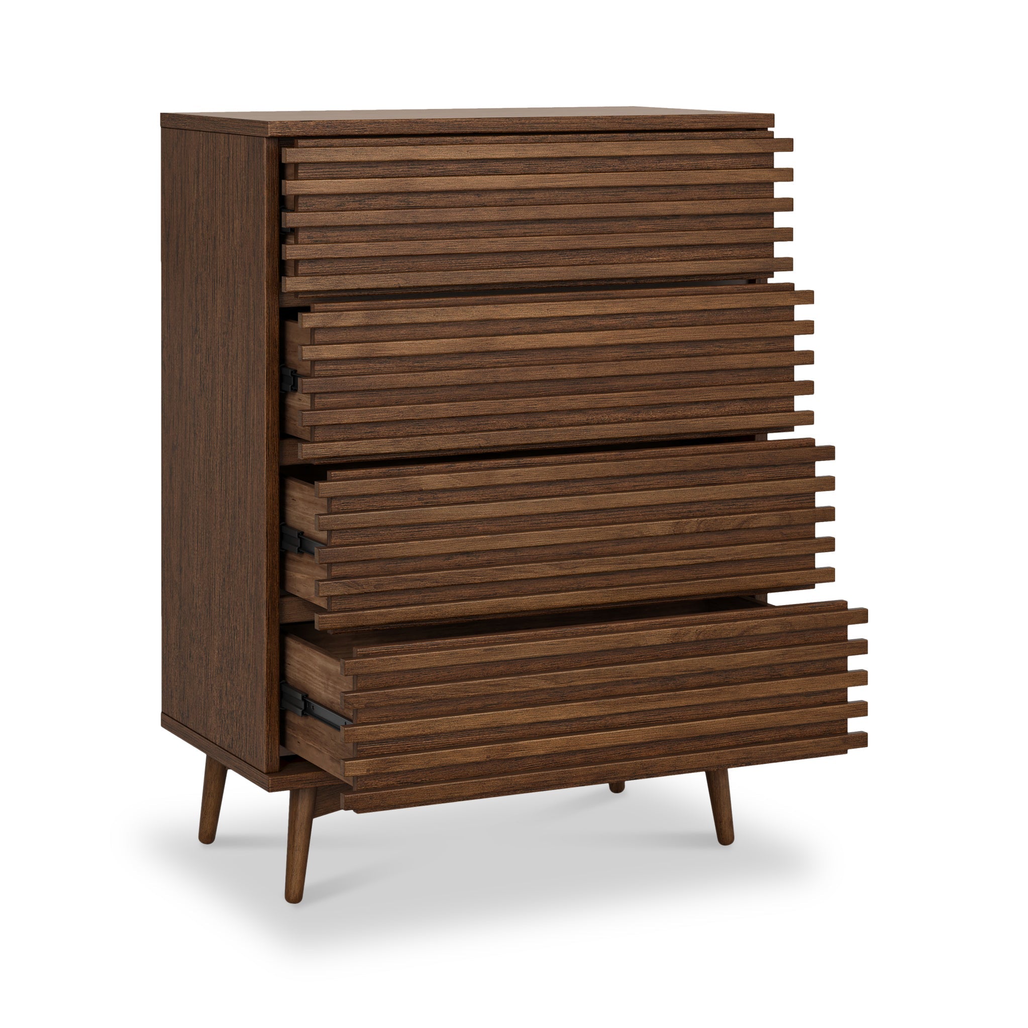 Commode Kari en chêne foncé à 4 tiroirs