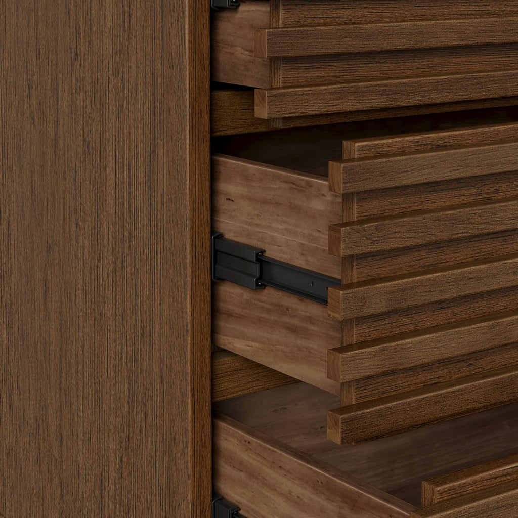 Commode Kari en chêne foncé à 4 tiroirs