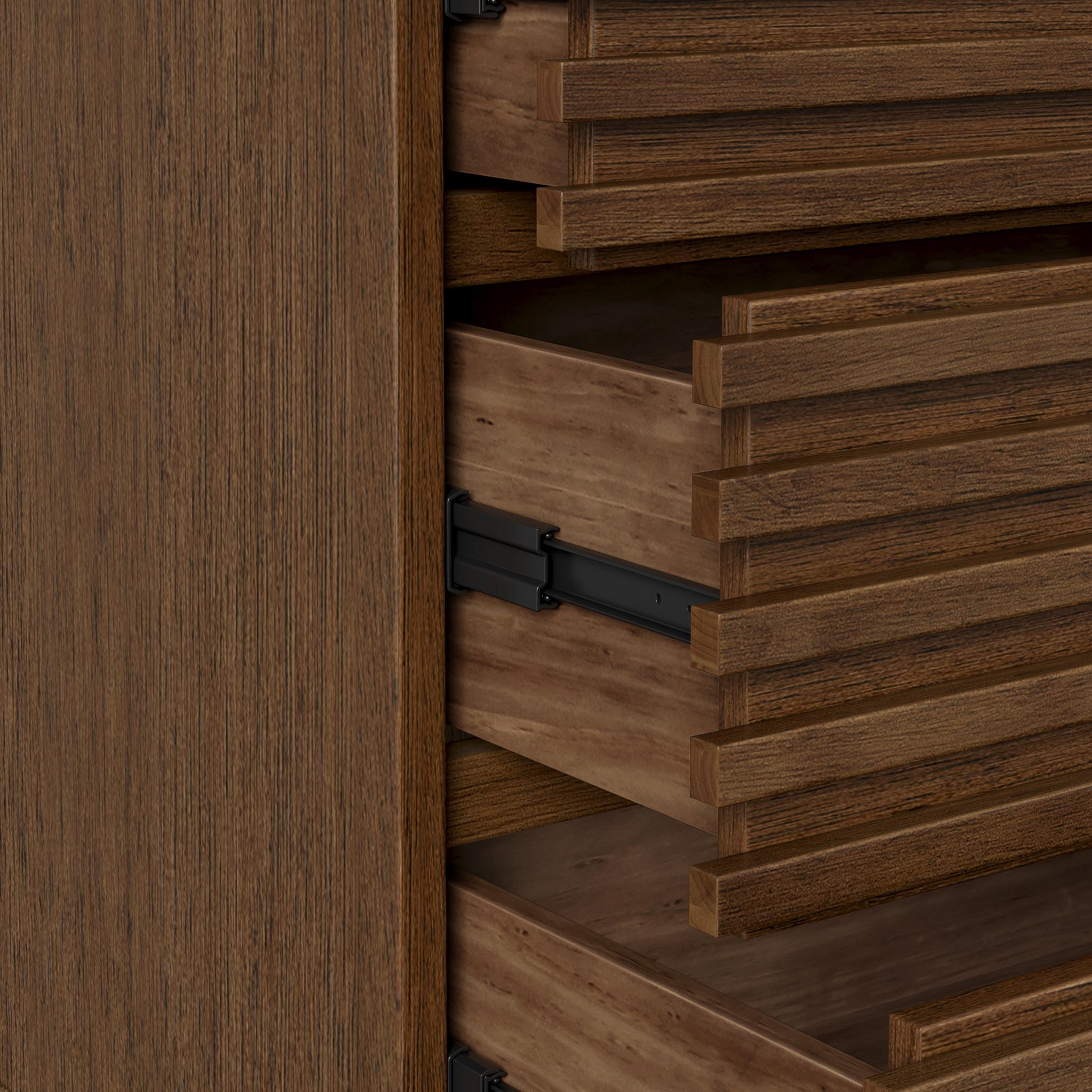 Commode Kari en chêne foncé à 4 tiroirs