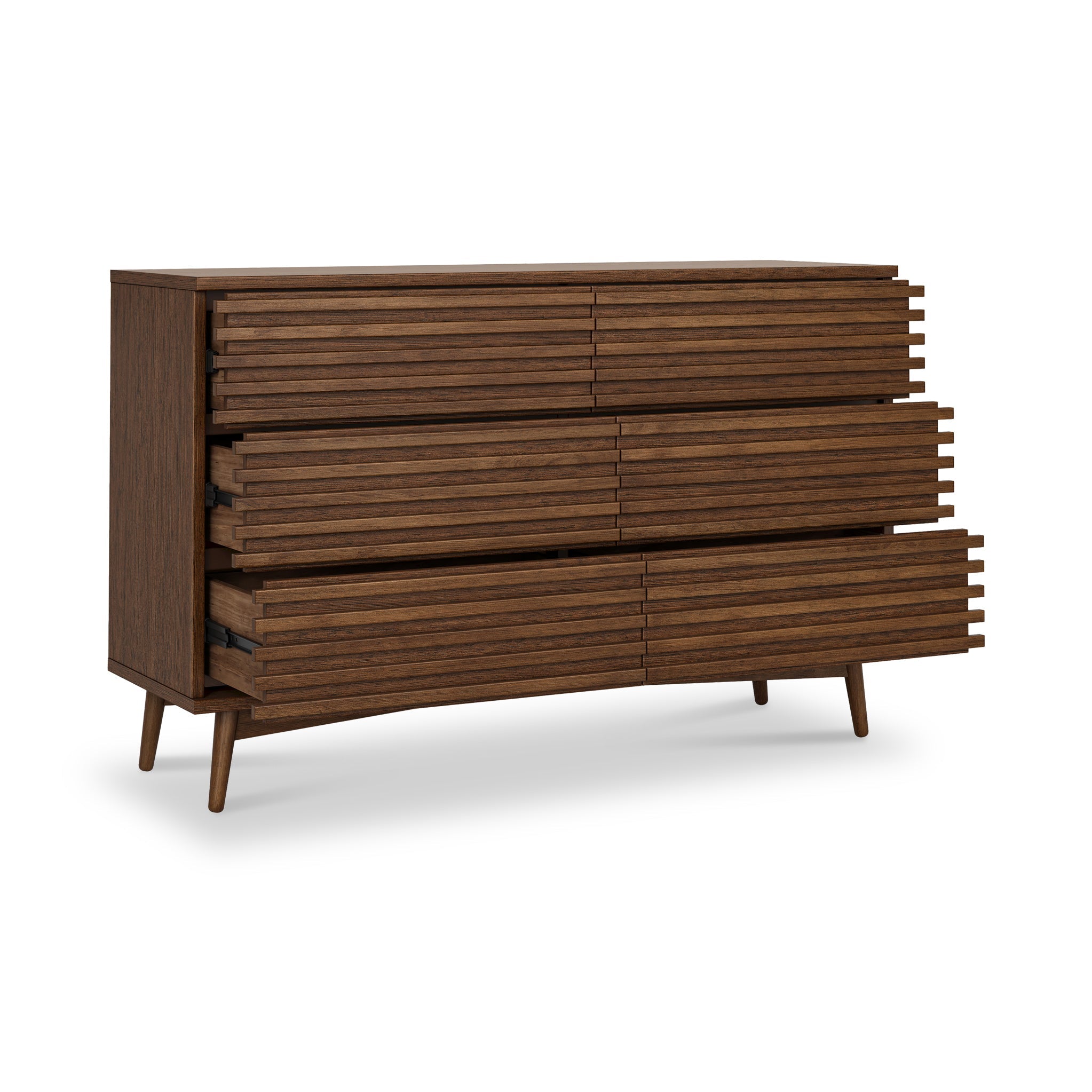 Commode Kari en chêne foncé à 6 tiroirs