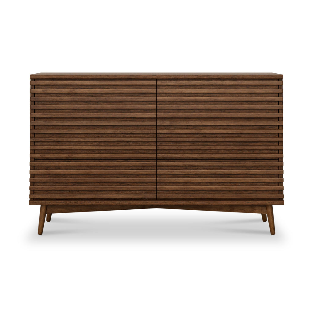 Commode Kari en chêne foncé à 6 tiroirs