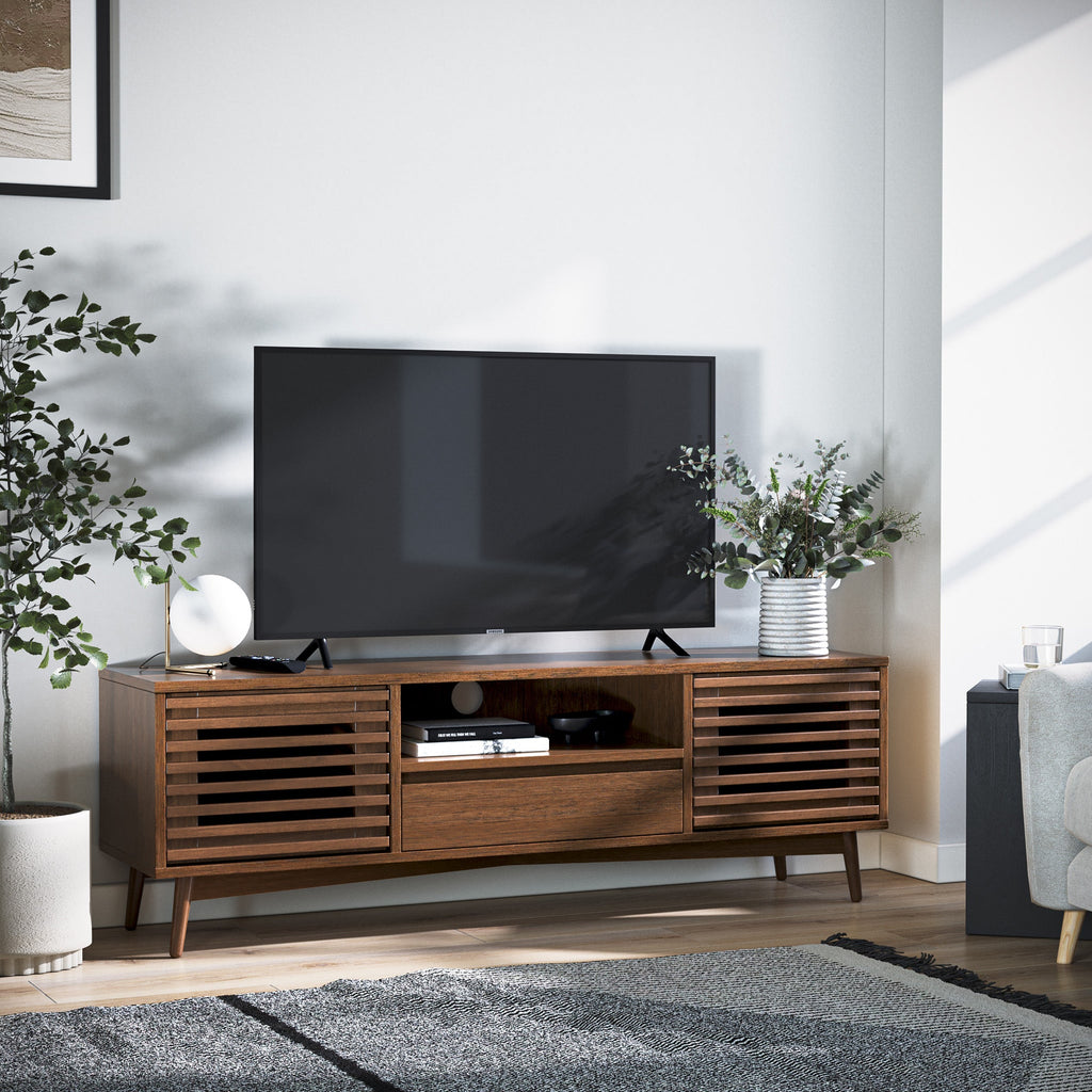 Meuble TV Kari en chêne foncé de 150 cm de large