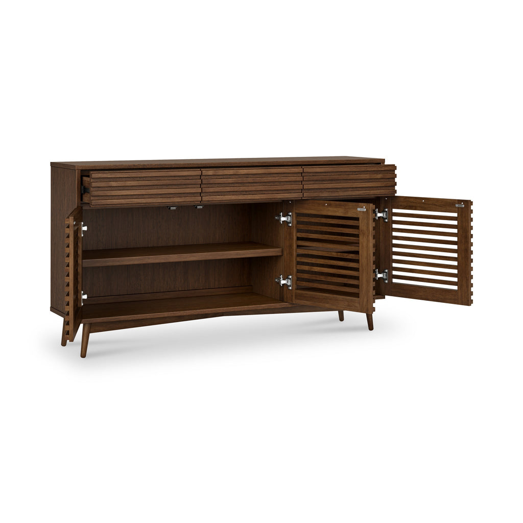 Buffet Kari en chêne foncé à 3 portes et 3 tiroirs