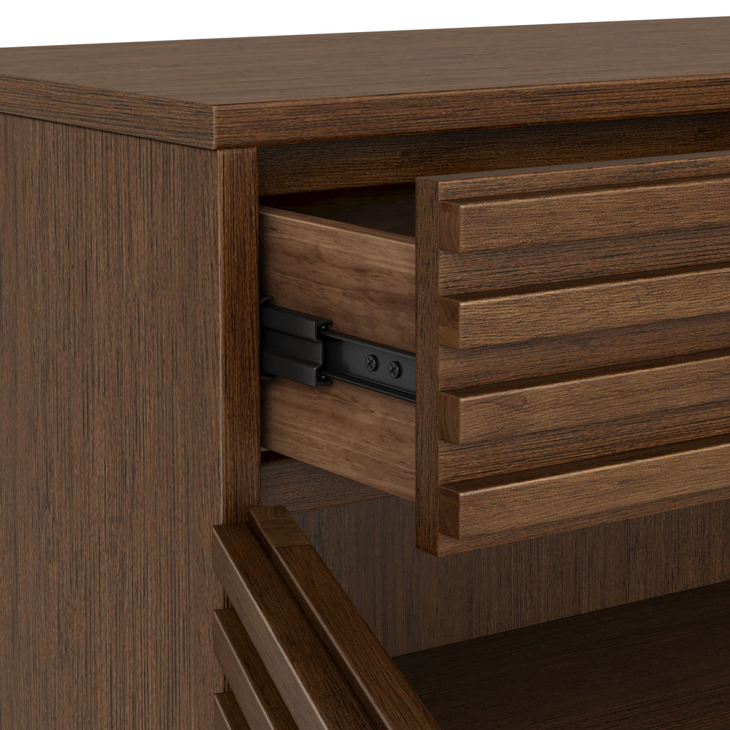 Buffet Kari en chêne foncé à 3 portes et 3 tiroirs