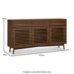 Buffet Kari en chêne foncé à 3 portes et 3 tiroirs