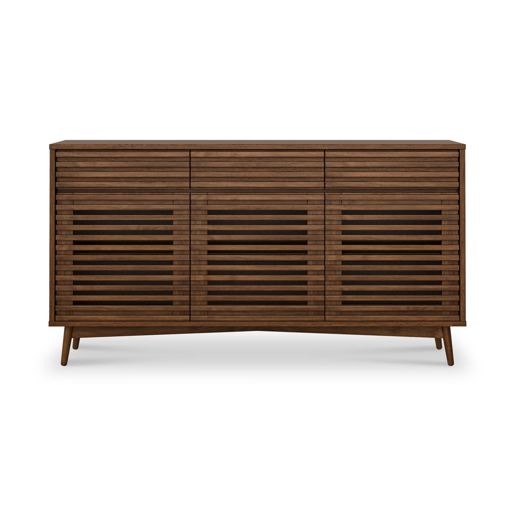 Buffet Kari en chêne foncé à 3 portes et 3 tiroirs