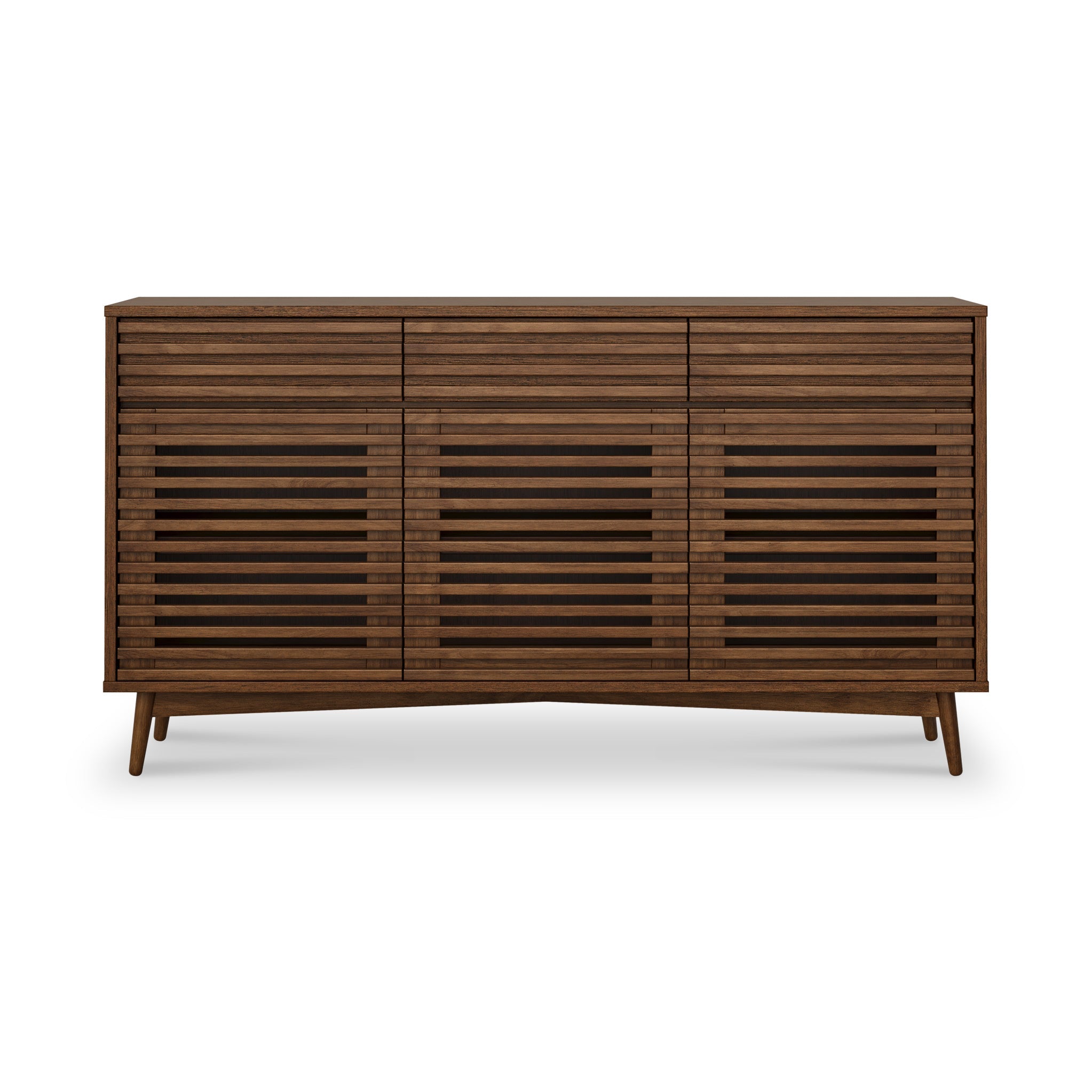 Buffet Kari en chêne foncé à 3 portes et 3 tiroirs