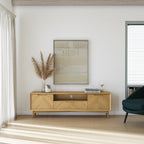 Grand meuble TV 160 cm en chêne Flintham