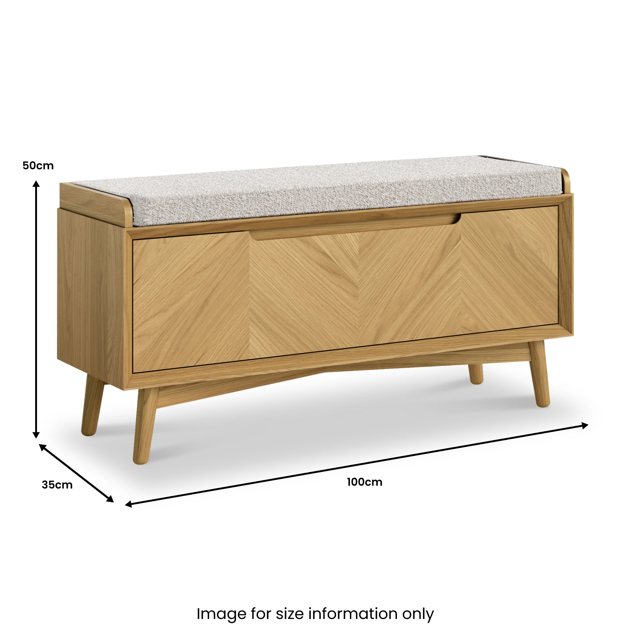 Banc de rangement en chêne Flintham