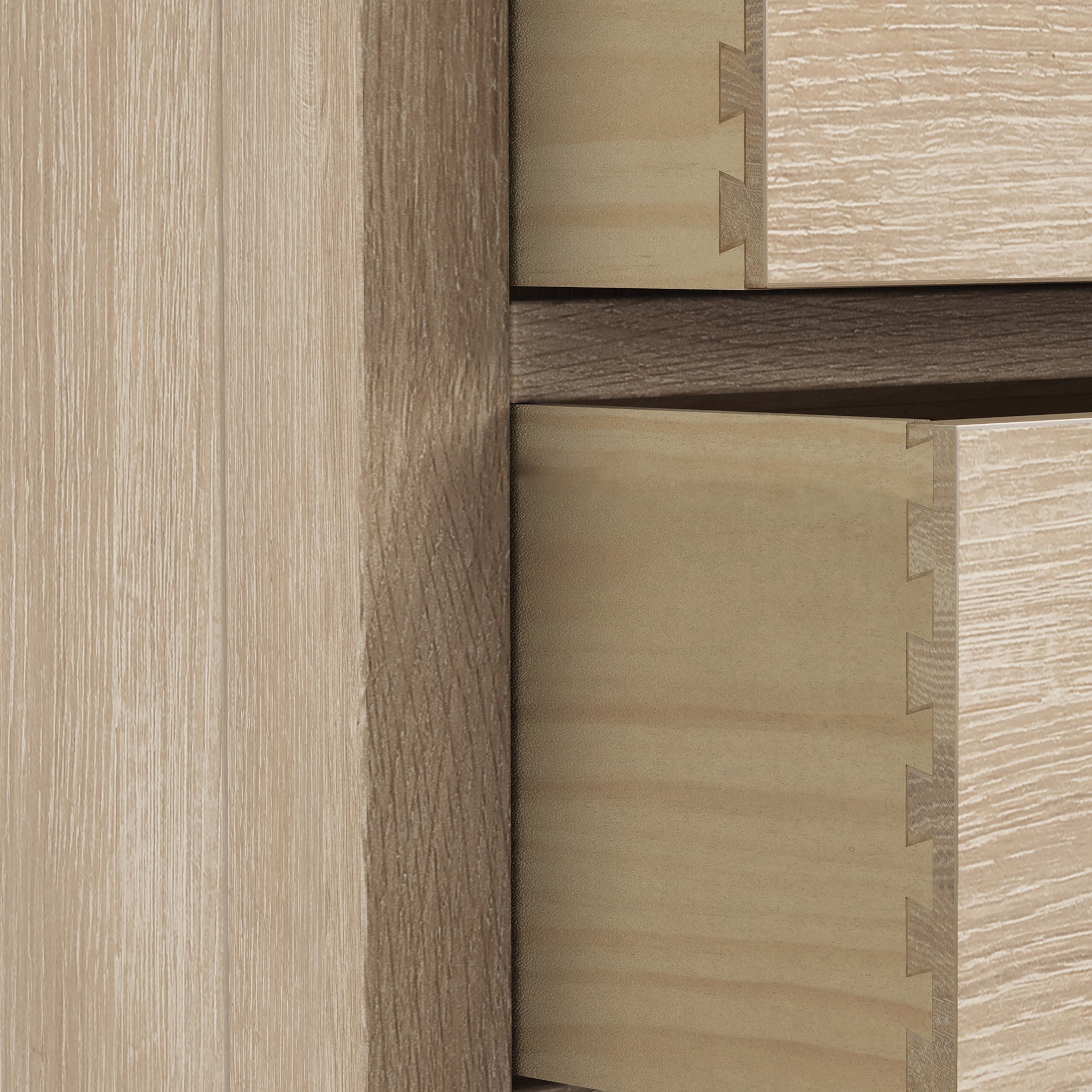 Commode Farrow en chêne lavé XL à 8 tiroirs