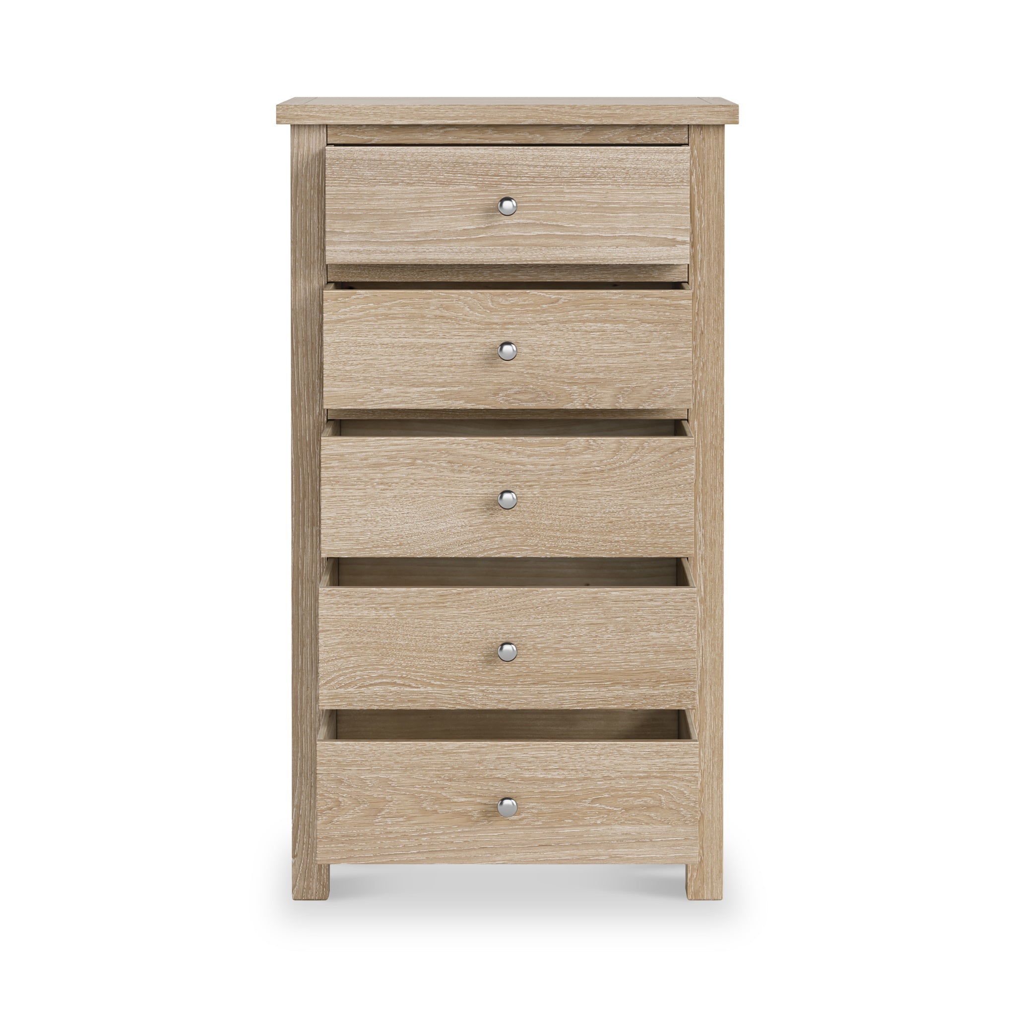 Commode haute 5 tiroirs Farrow en chêne lavé XL