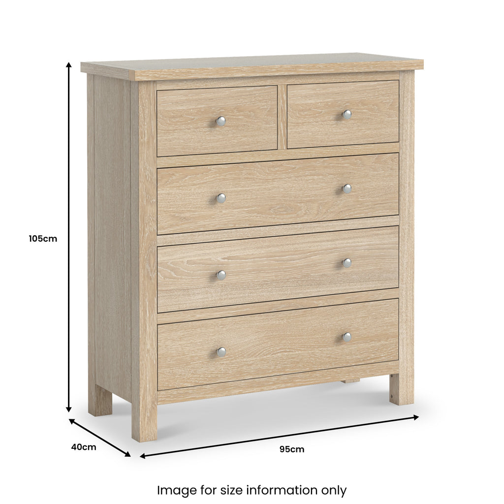 Commode Farrow Washed Oak XL 2 tiroirs sur 3