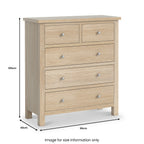 Commode Farrow Washed Oak XL 2 tiroirs sur 3