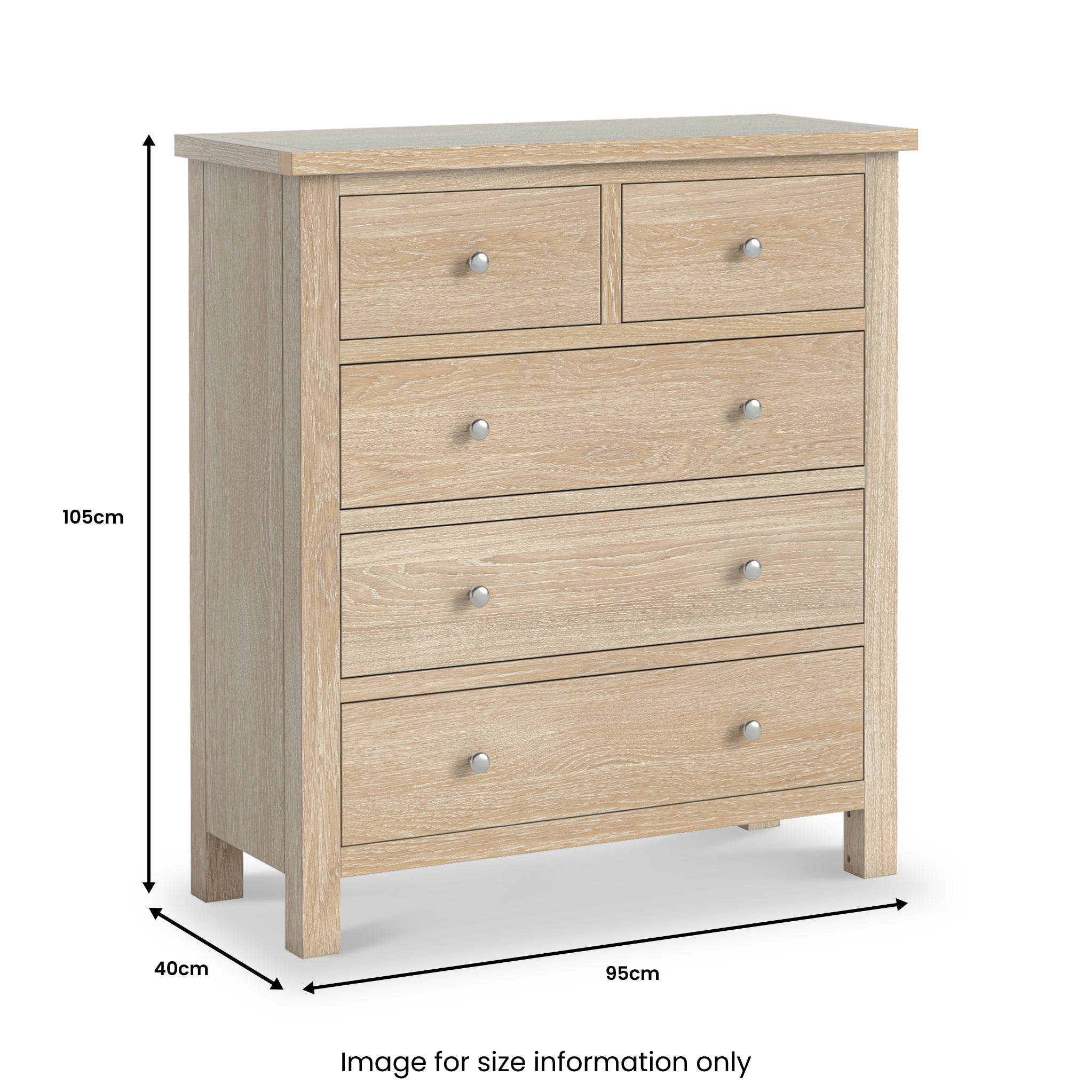 Commode Farrow Washed Oak XL 2 tiroirs sur 3