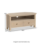 Meuble TV d'angle en chêne lavé Trelan