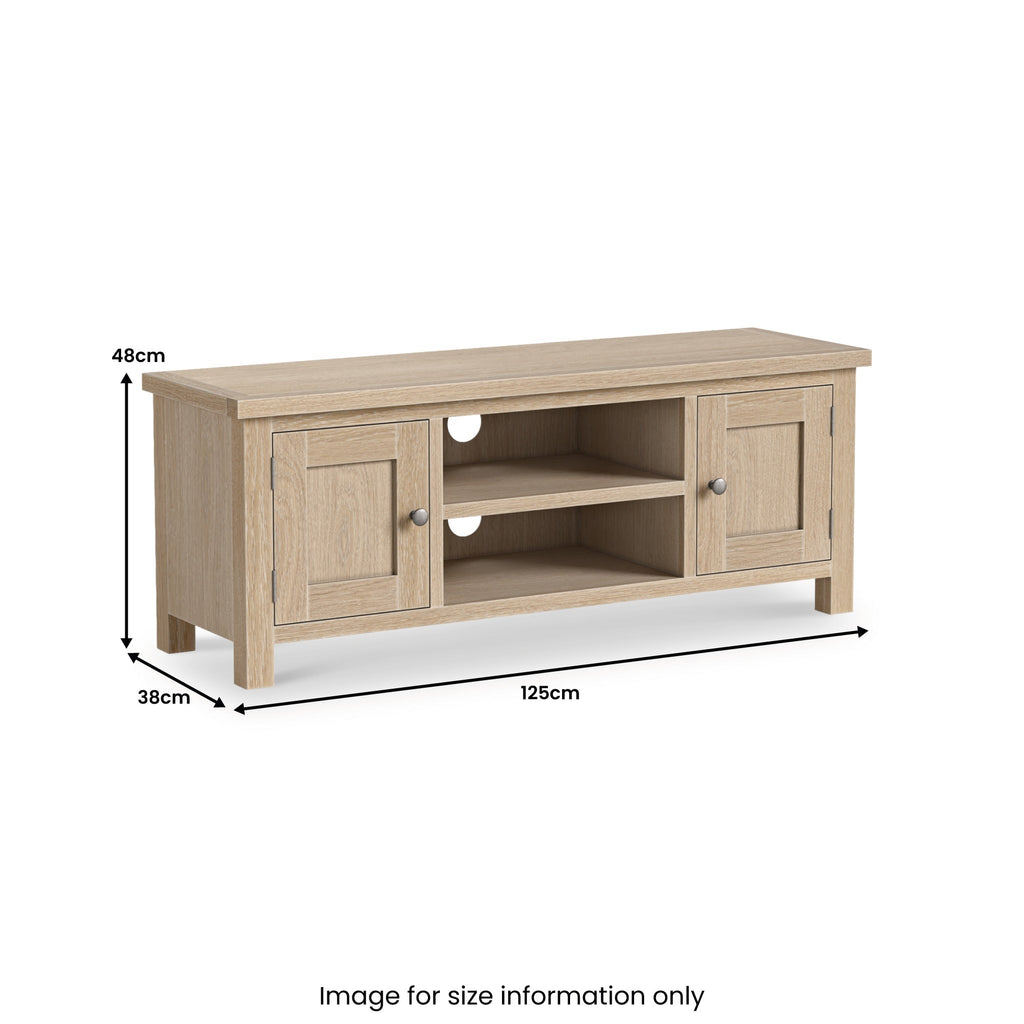 Meuble TV Trelan en chêne lavé de 125 cm