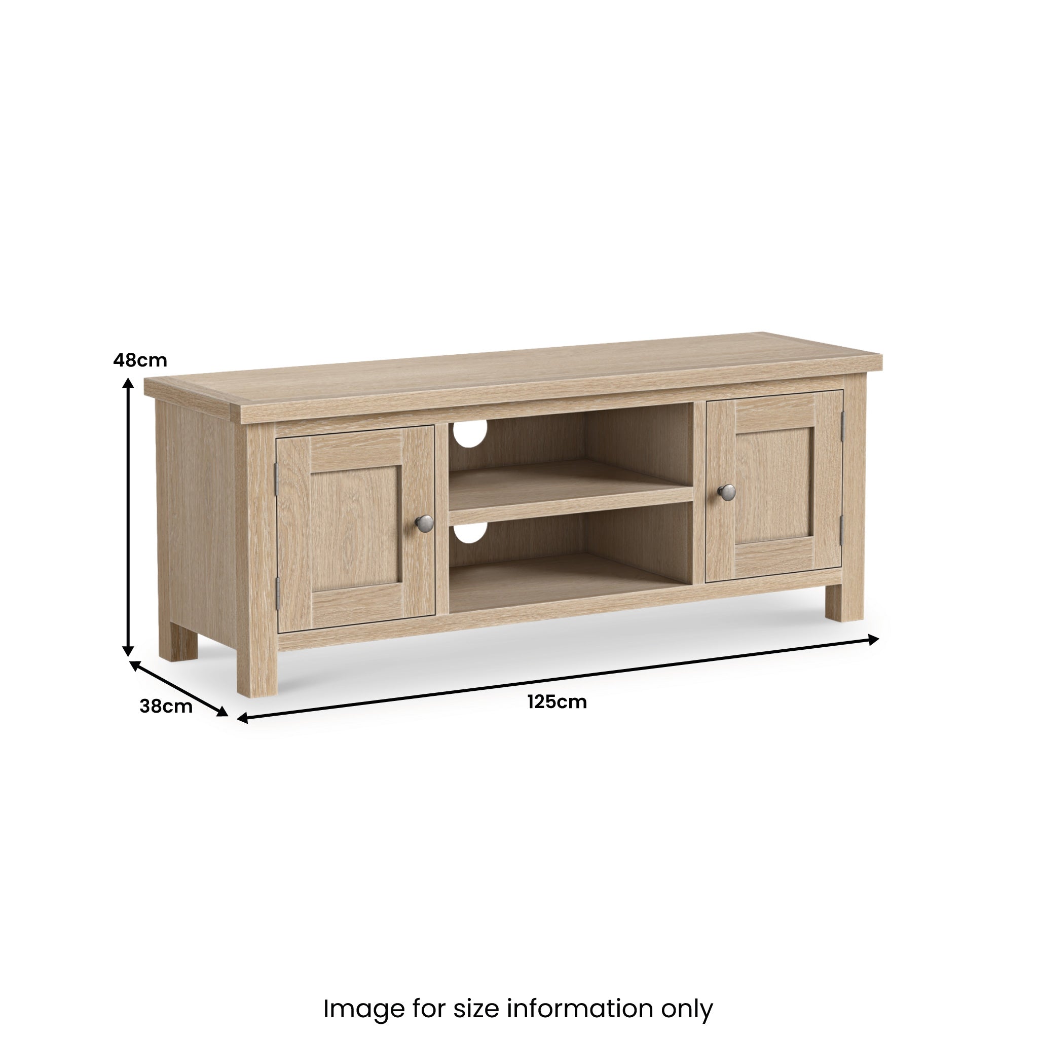 Meuble TV Trelan en chêne lavé de 125 cm