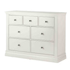 Commode Melrose blanche 3 tiroirs en haut et 4 tiroirs