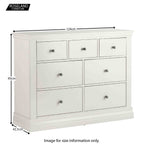 Commode Melrose blanche 3 tiroirs en haut et 4 tiroirs