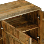 Buffet Maddox à 3 portes en bois de manguier rainuré