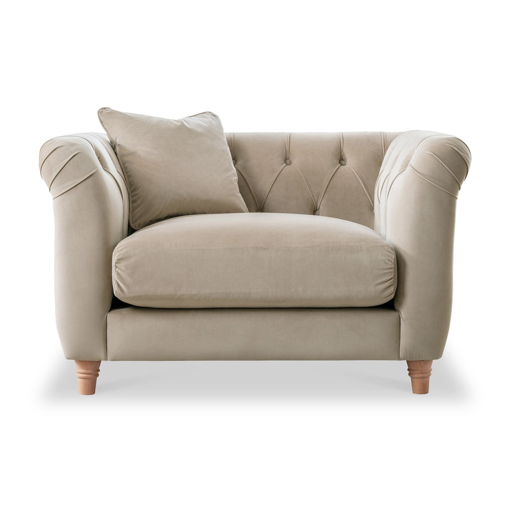 Fauteuil Chesterfield en velours Clarence