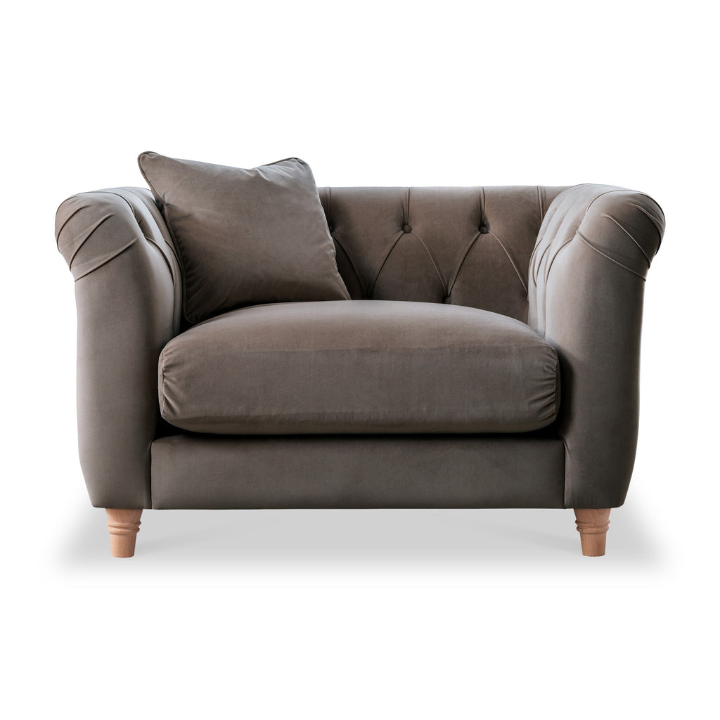 Fauteuil Chesterfield en velours Clarence