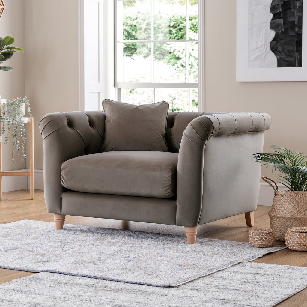 Fauteuil Chesterfield en velours Clarence
